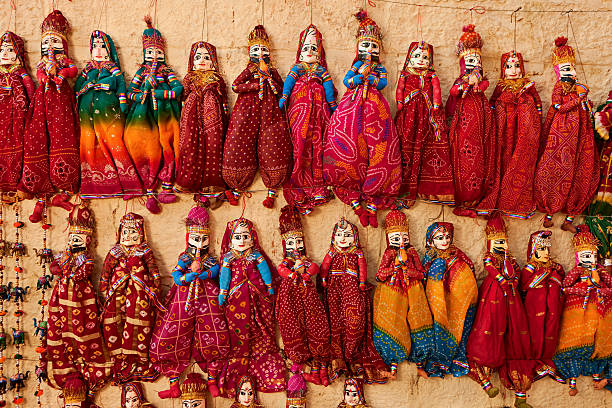 istock Colorful Indian puppets for sale. 183547815
