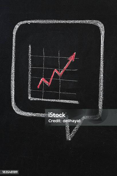 Increasing Graph Stock Photo - Download Image Now - Arrow Symbol, Business, Chalk Drawing