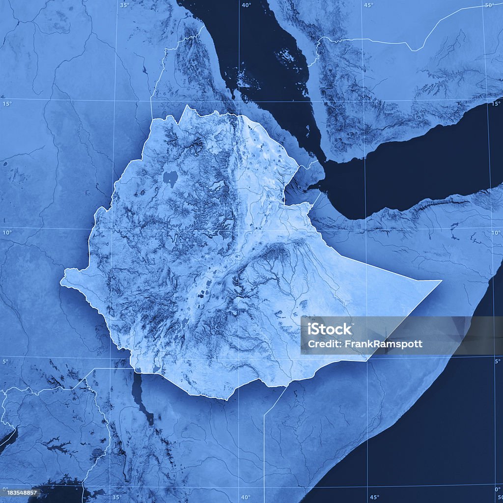 エチオピア Topographic マップ - 地図のロイヤリティフリーストックフォト