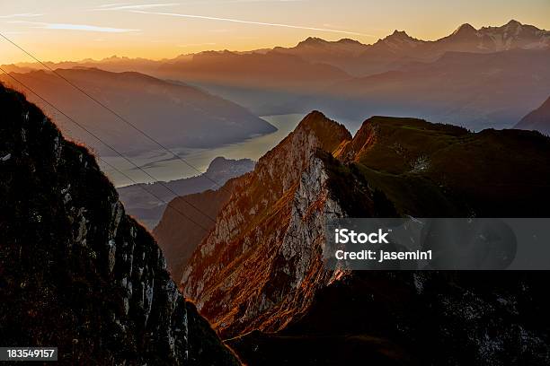 Stockhorn Stock Photo - Download Image Now - Dawn, Horizontal, Lake Thun