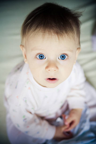 Portrait of a Crawling Baby Girl