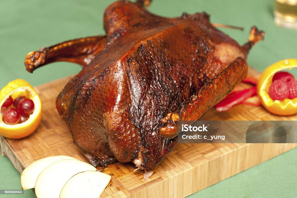 grilled goose crispy grilled goose for chrismas Goose - Bird Stock Photo