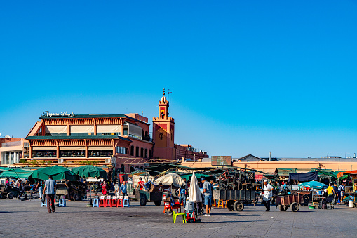 An open-air market stall in the Chilean city of Chillán, in the state of Ñuble