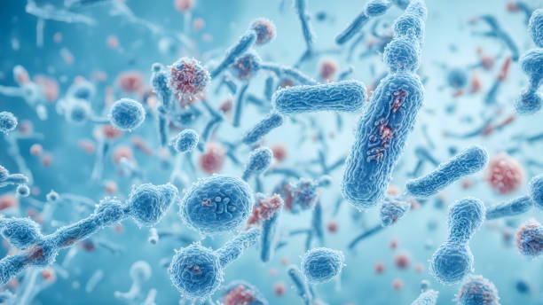 microscopic bacteria background - bacterial mat stockfoto's en -beelden