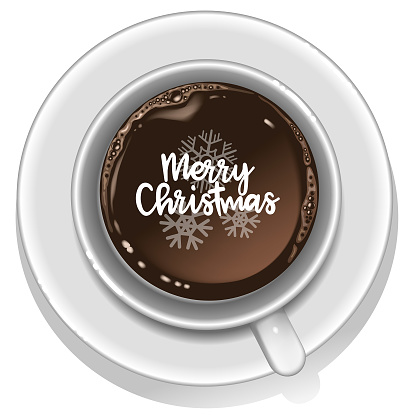 drawing of vector Christmas coffee. Created by Illustrator CS6. This file of transparent.