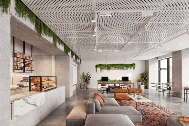 istock Modern cafeteria in coworking office 1835563339