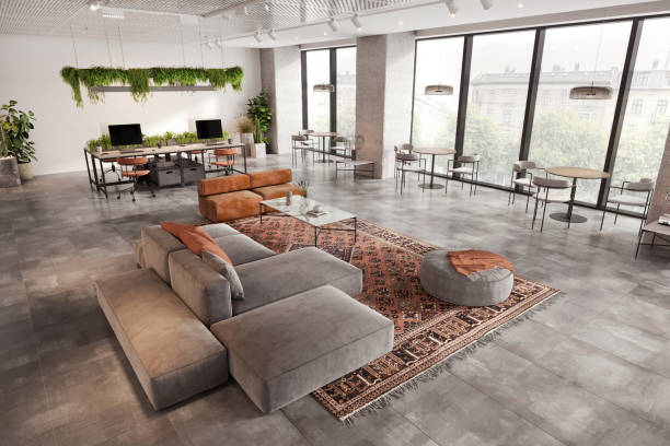 istock Creative lounge in coworking office interior 1835563346