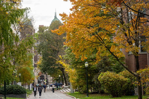 Philadelphia, USA - October 27, 2023. Campus view of University of Pennsylvania in Autumn, Philadelphia, USA