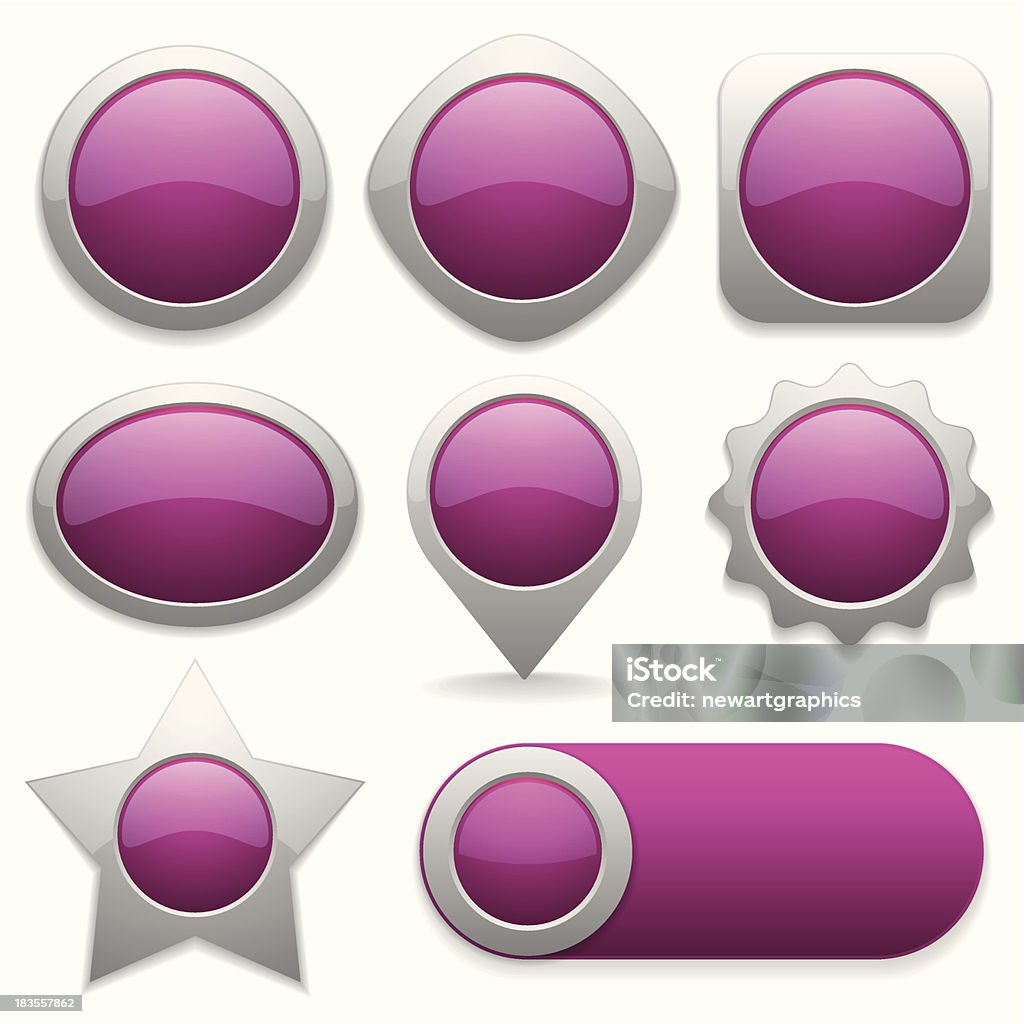 Eight Buttons Eight Different Buttons In Pink Color Stock Illustration - Download ...