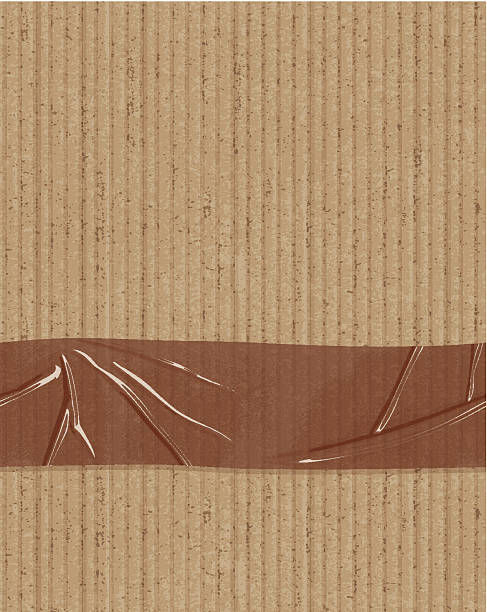 원활한 종이 테이프 배너입니다 - cardboard adhesive tape textured backgrounds stock illustrations