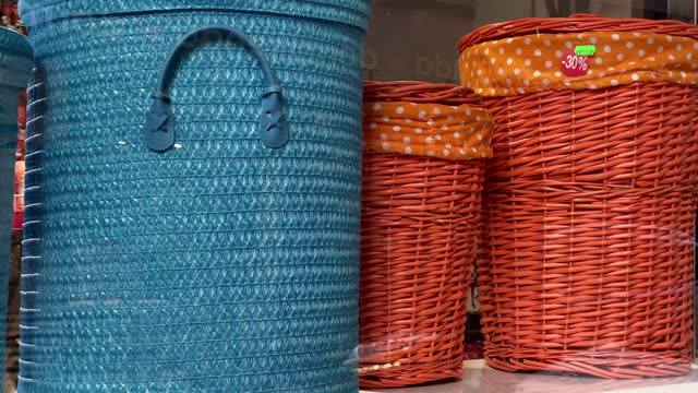 Colorful wicker baskets for sale