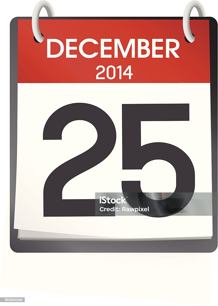 Vektor von 25. Dezember-Kalender - Lizenzfrei 2014 Vektorgrafik
