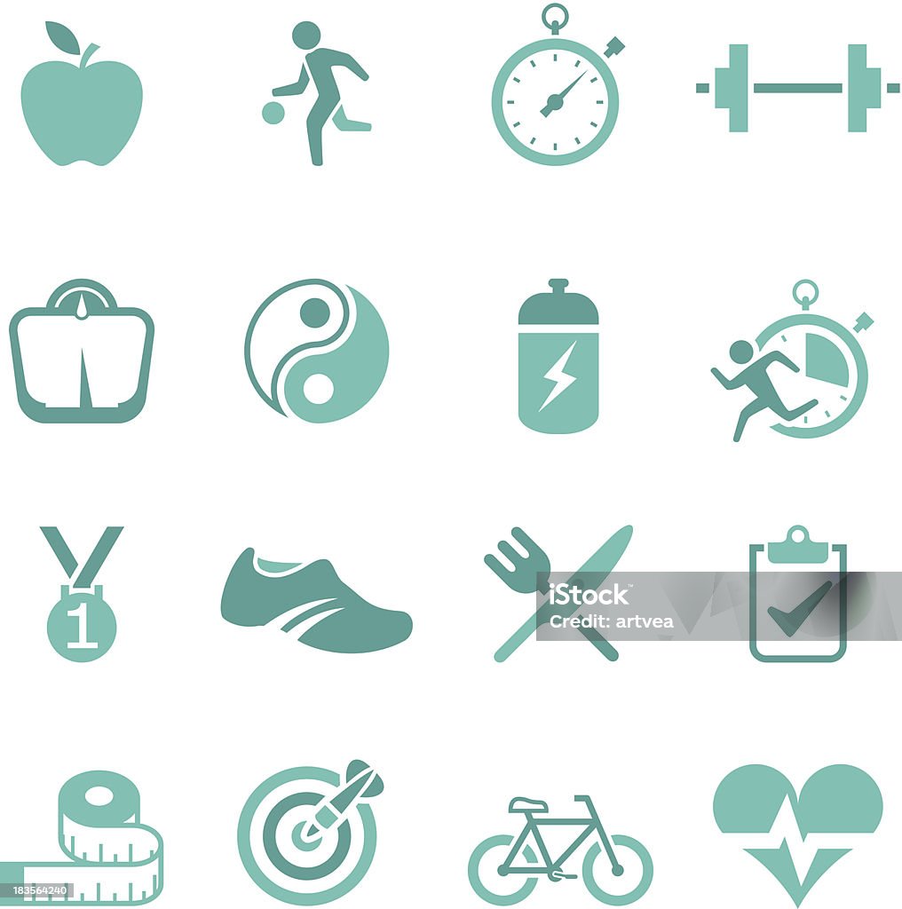 A set of green icons representing a healthy lifestyle Please see some similar pictures from my portfolio: Activity stock vector