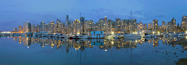 istock Vancouver BC Downtown Harbor Skyline at Blue Hour 183564268