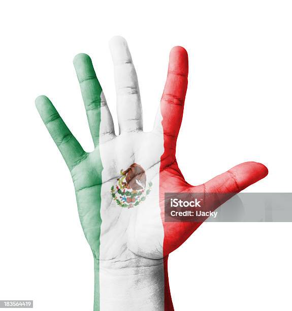 Alzar La Mano Abierta Multiusos Concepto México Bandera Pintado Foto de stock y más banco de imágenes de Cultura mexicana