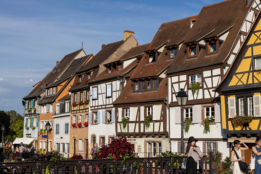 Colmar, France August 15, 2023: Old town of Colmar in France in summer
