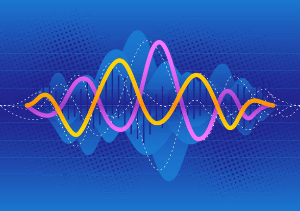 волновые графики или концепция звуковых волн - investment finance frequency blue stock illustrations
