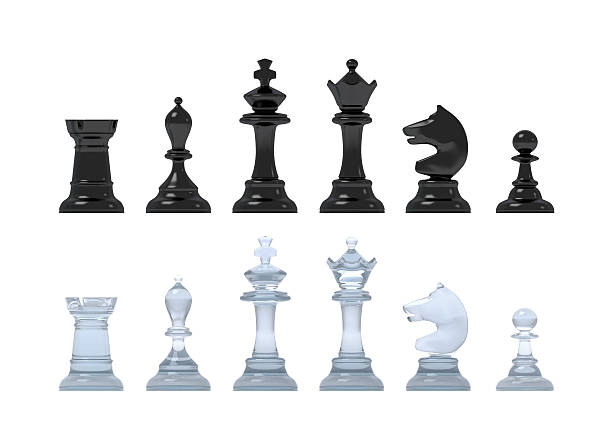 istock Chess pieces made of glass and plastic 183566934