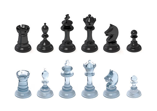 istock Chess pieces made of glass and plastic 183566936