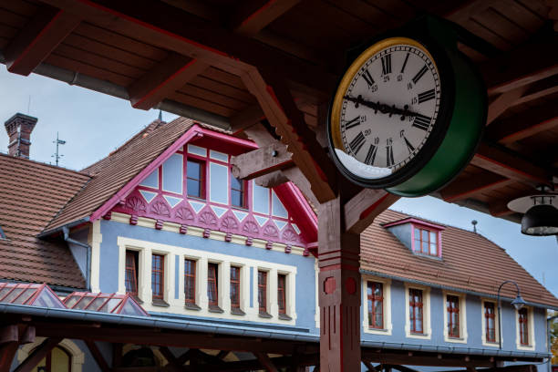 Wroclaw, Poland - October 30, 2023: Historical train station in Brochow district.