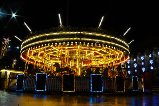 istock Carousel in the Christmas market 1835695233