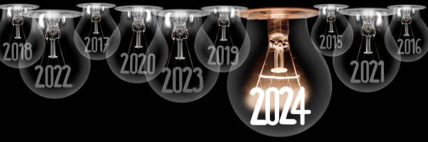 istock Light Bulbs with New Year 2024 1835741242