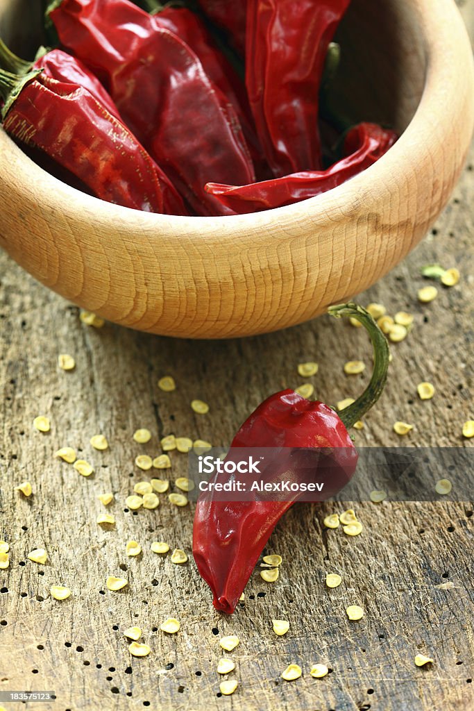 Seco chillies rojo - Foto de stock de Alimento libre de derechos