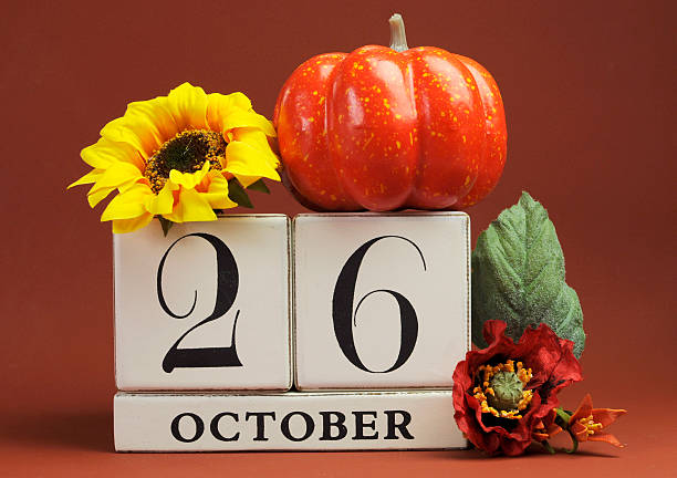 istock Save the Date white block calendar for October 26 183575206
