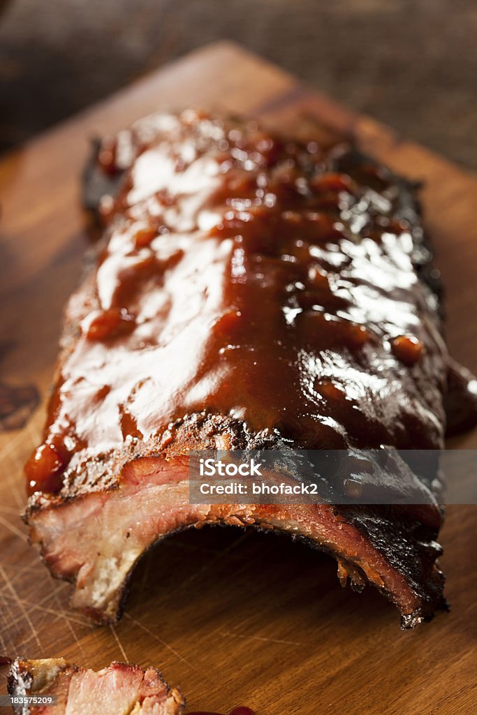 Smoked Barbecue Pork Spare Ribs Smoked Barbecue Pork Spare Ribs with Sauce Affectionate Stock Photo