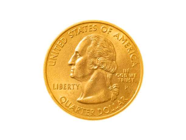 istock A quarter dollar coin in gold on a white isolated background 1835752601