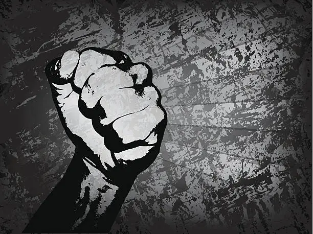 Vector illustration of Fist grunge