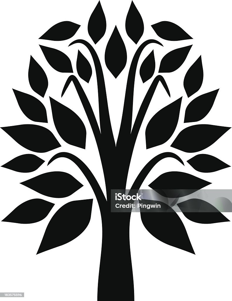 Árbol negro - arte vectorial de Cima del árbol libre de derechos