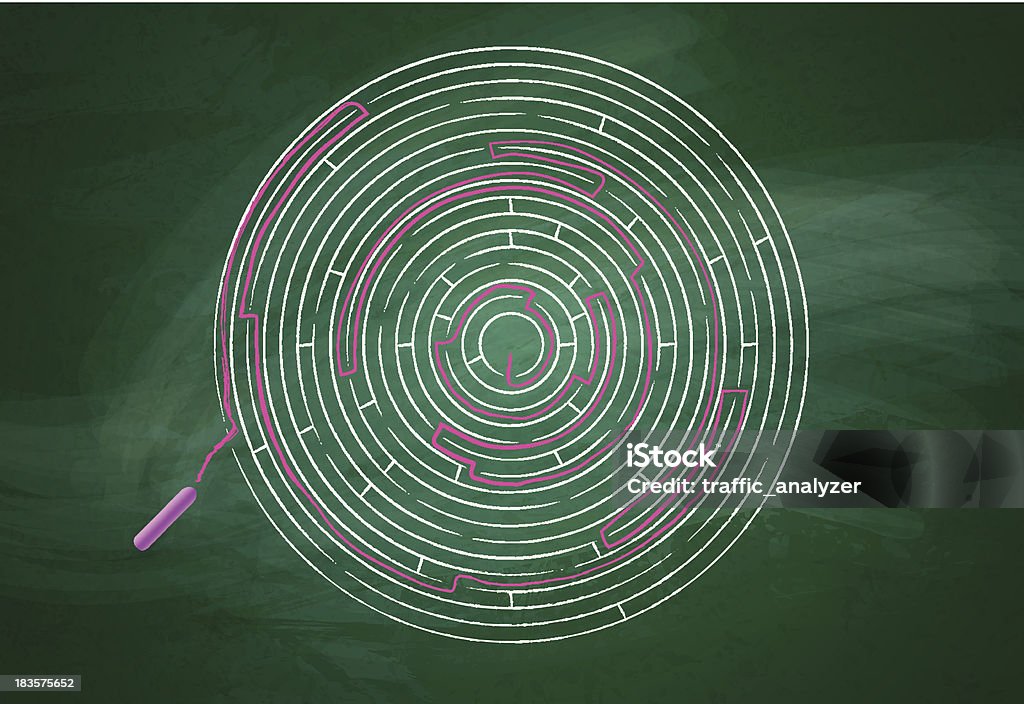 迷路のように入り組んだ黒板 - パズルのロイヤリティフリーベクトルアート