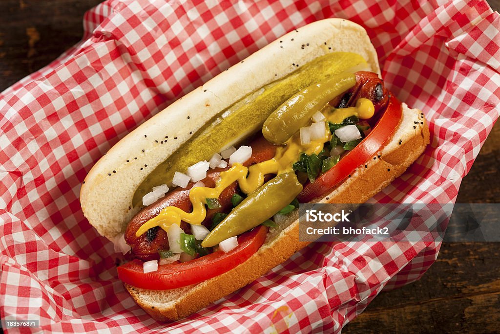 Hot Dog im Chicago-Stil - Lizenzfrei Hot Dog - Schnellimbiss Stock-Foto