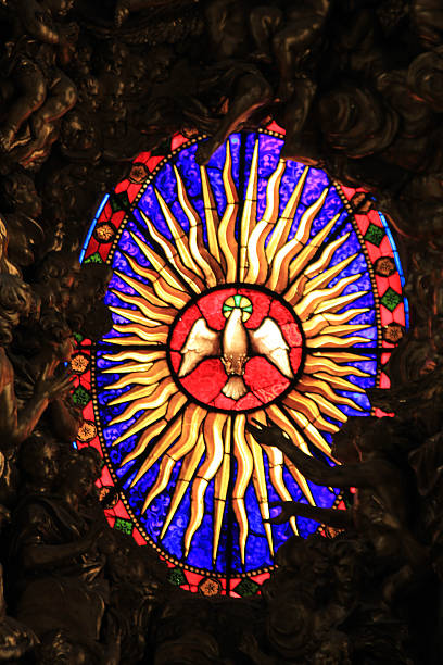 istock Stained glass church window 183577597
