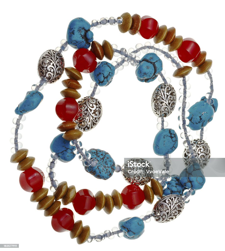 Collana da acque turchesi, jade e scolpita in metallo - Foto stock royalty-free di Accessorio personale