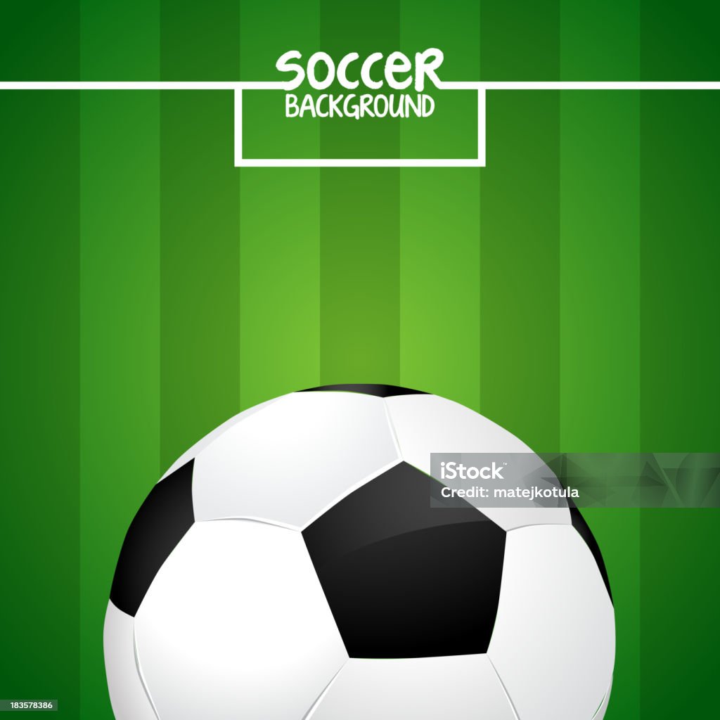 Fußball auf dem grünen Feld mit Ziel-Linien - Lizenzfrei Aktivitäten und Sport Vektorgrafik
