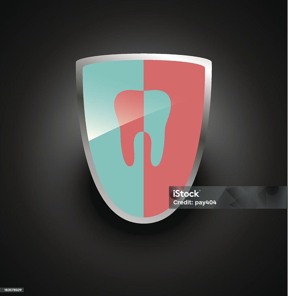 shield mit Bild der Zahn - Lizenzfrei Anatomie Vektorgrafik