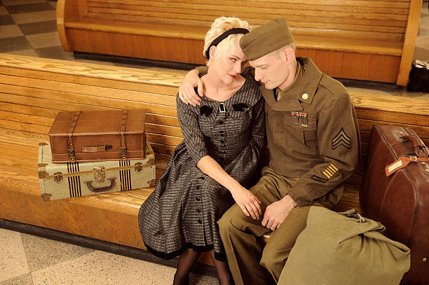 istock Vintage WWII Bus Station Goodbyes 183578702