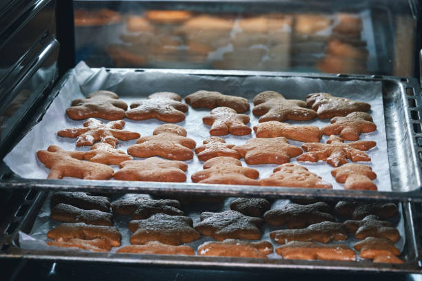 Preparing Gingerbread Christmas Cookies in Domestic Kitchen