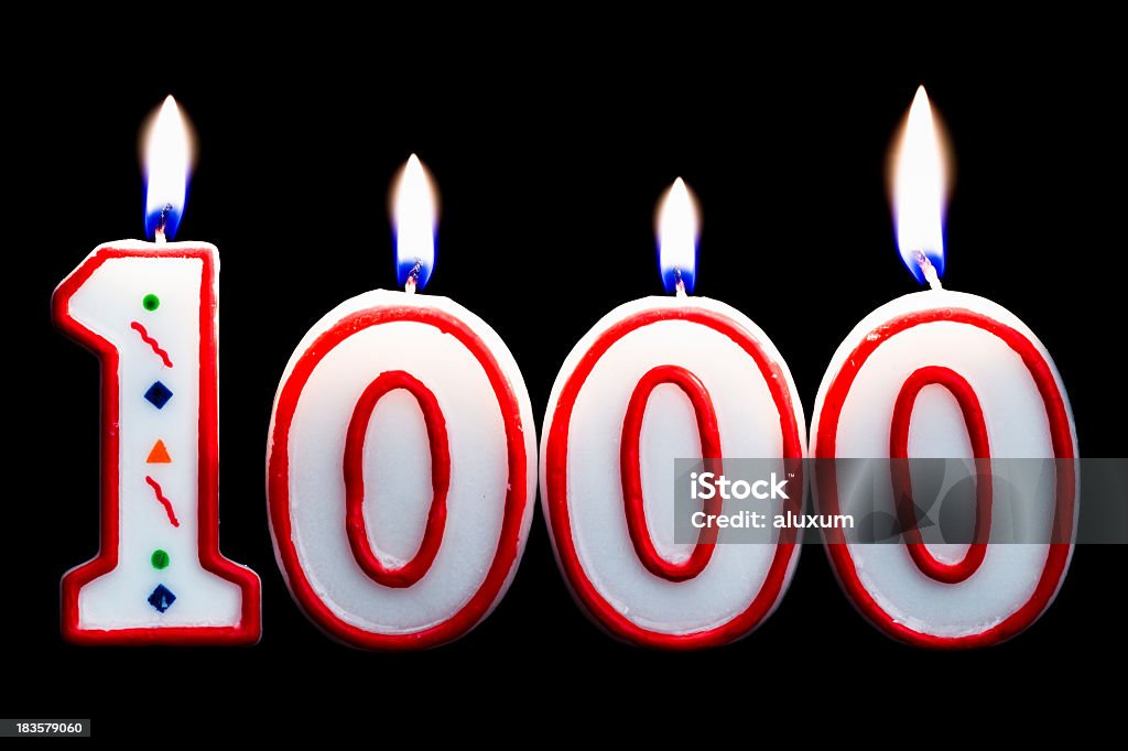 number 1000 birthday candle 1000th anniversary Number 1000 Stock Photo