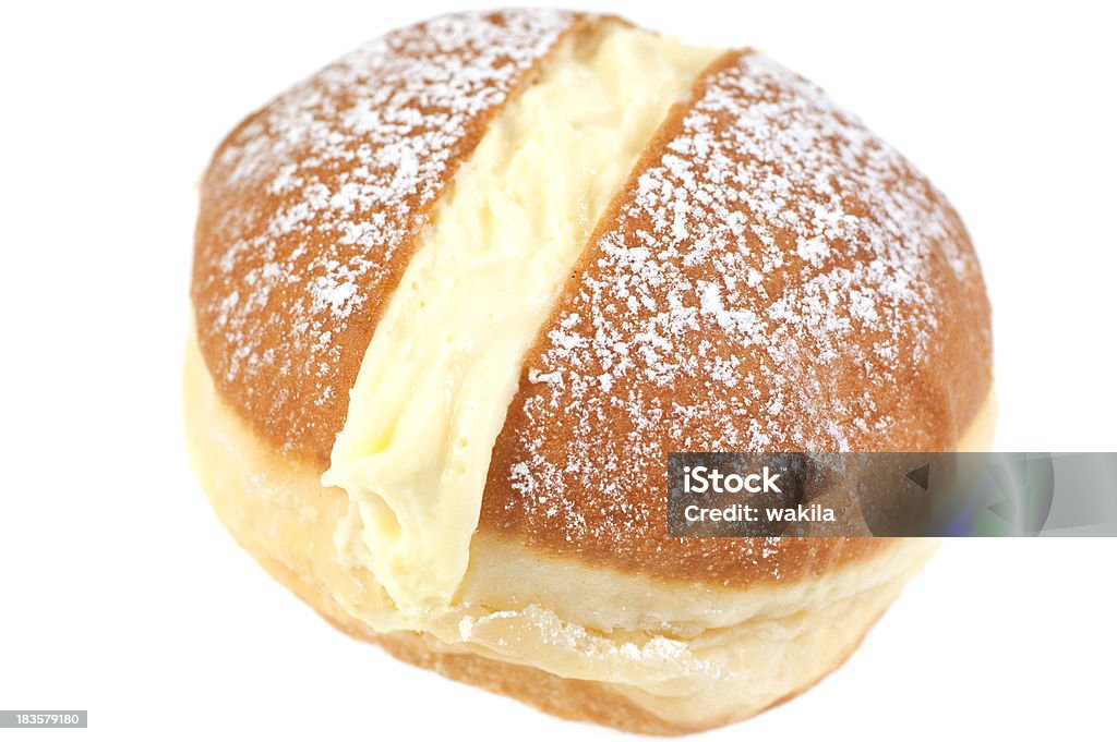 krapfen doghnut alla vaniglia con riempimento - Foto stock royalty-free di Berlinese