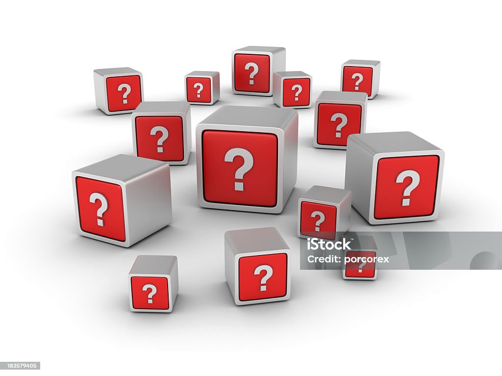 Cubi con interrogativo - Foto stock royalty-free di Domanda e risposta