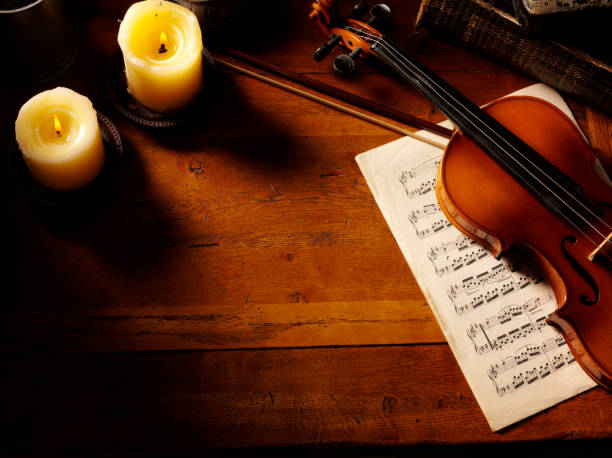 istock Vintage Desk and Violin 183579529