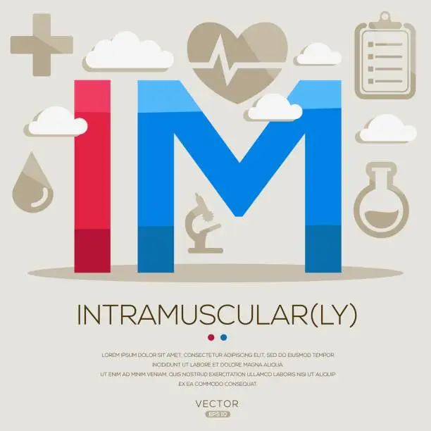 Vector illustration of IM _ intramuscular(ly)