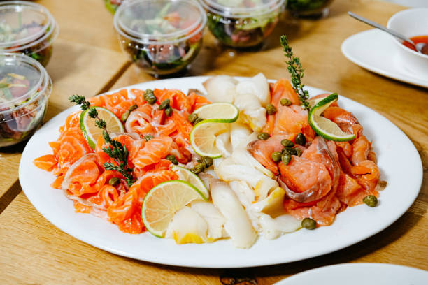 istock Smoked Salmon and Fish Platter with Capers 1835798459