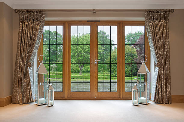 istock ﻿mahogany patio doors and garden view 183580670