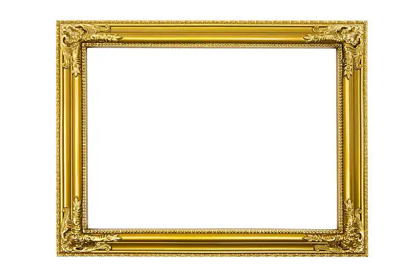 Photo of Golden Picture Frame (Clipping Path Included)