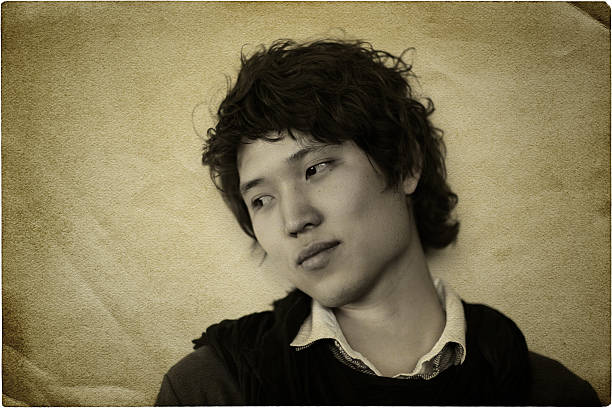 istock Asian Man Portrait with Paper Texture 183581805