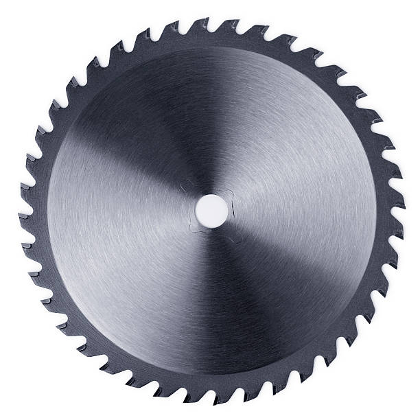 Circular Saw Blade on White This is a photograph of a silver circular saw blade isolated on a pure white background. There is a clipping path included if you want to isolated the saw fromn the small drop shadow.Click on the links below to view lightboxes. rotary blade stock pictures, royalty-free photos & images